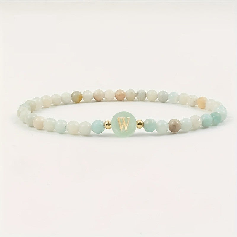 Pastel Stone Initial Bracelet