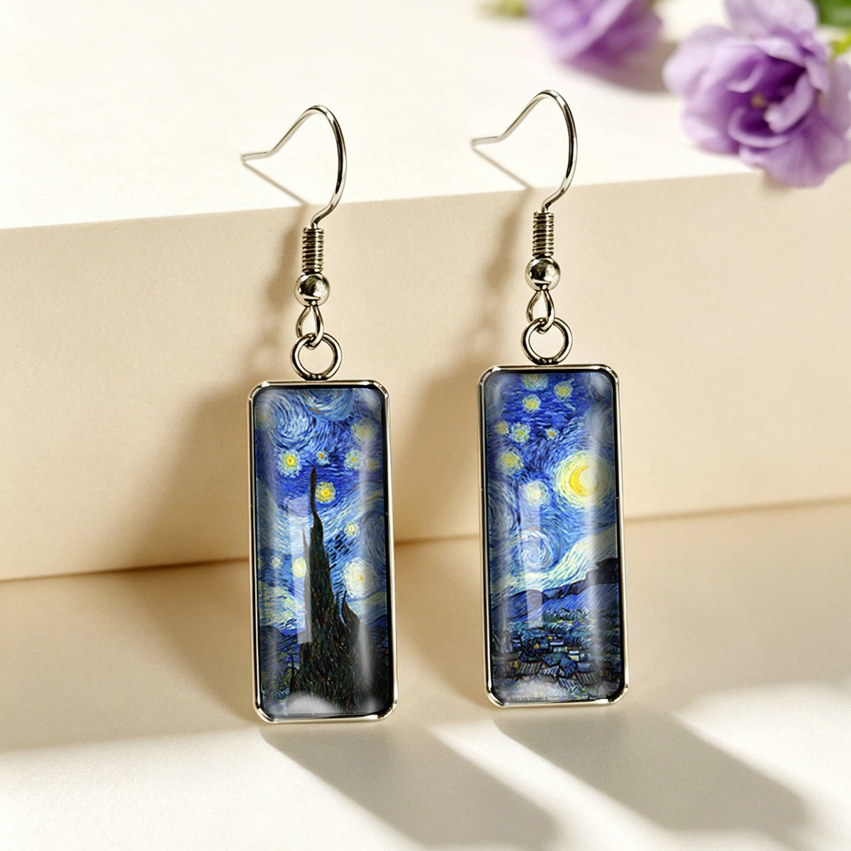 Starry Night Rectangular Earrings