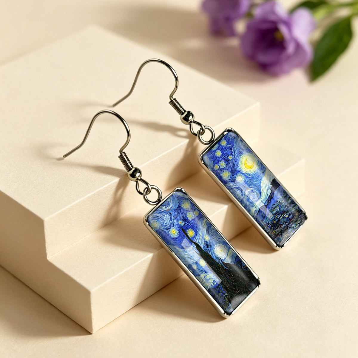 Starry Night Rectangular Earrings