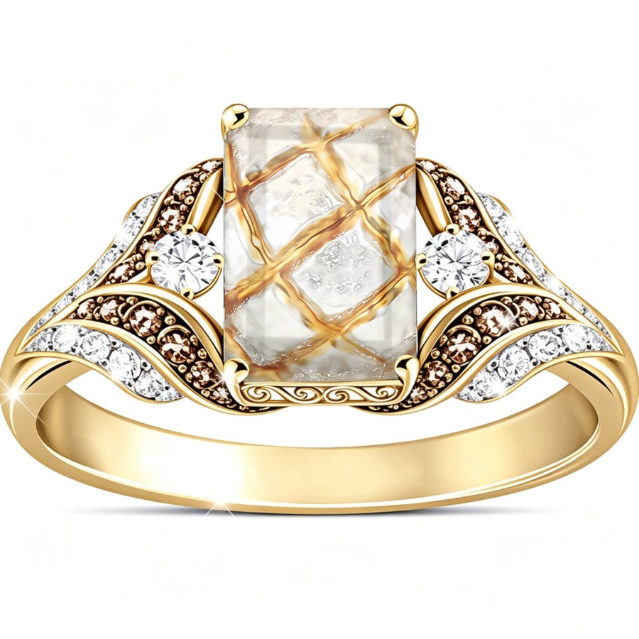 Square Grid Pattern Ring
