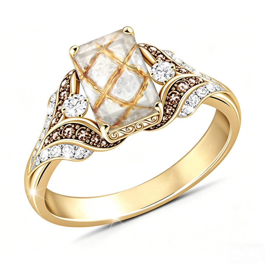 Square Grid Pattern Ring