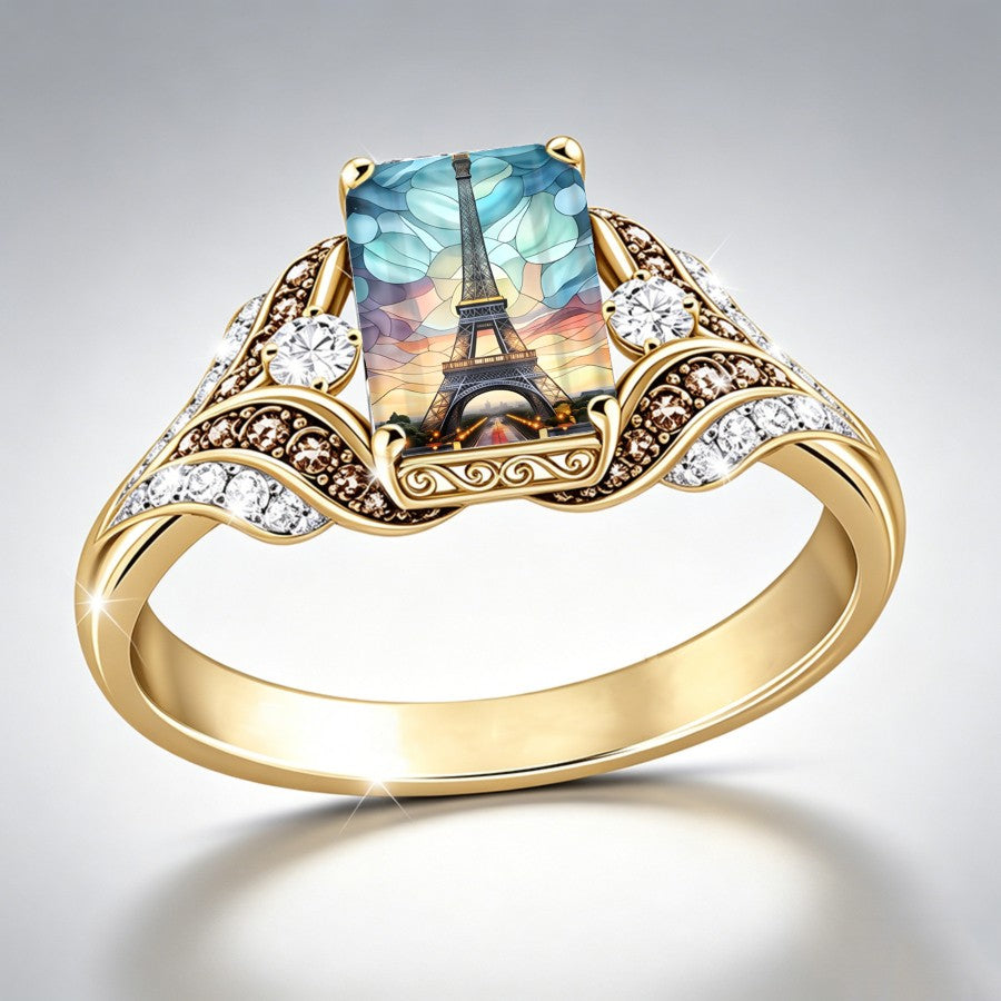 Stained Glass Eiffel Tower Ring