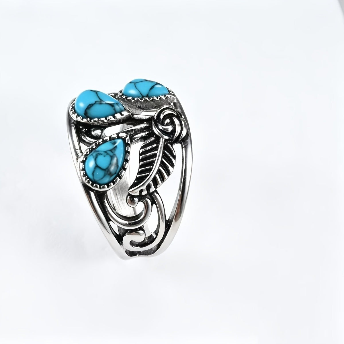 Turquoise Rose Statement Ring