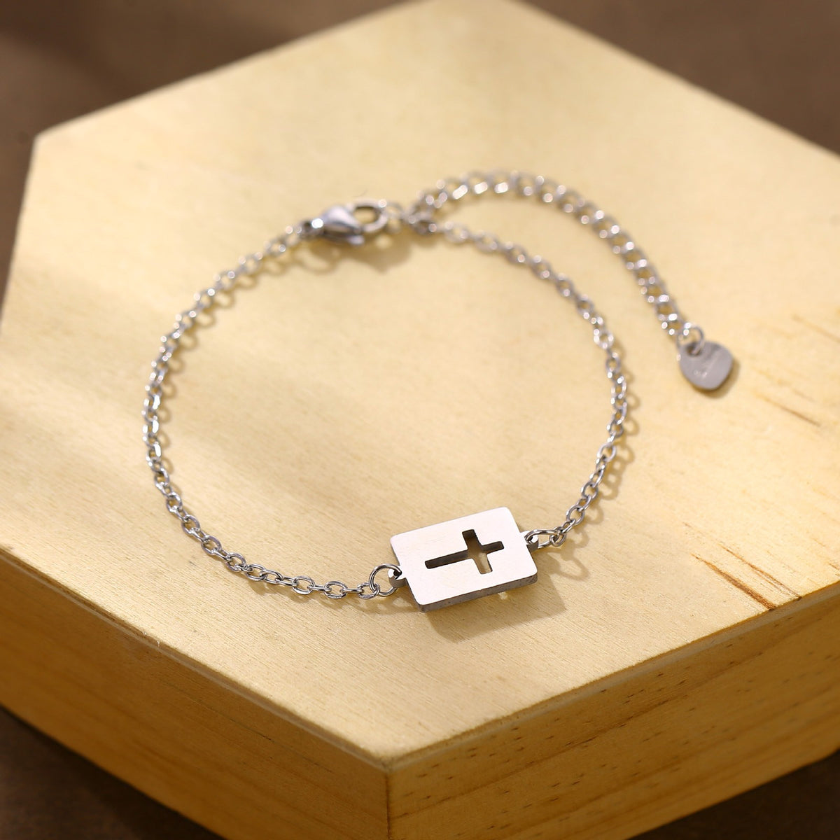 Square Cutout Cross Bracelet