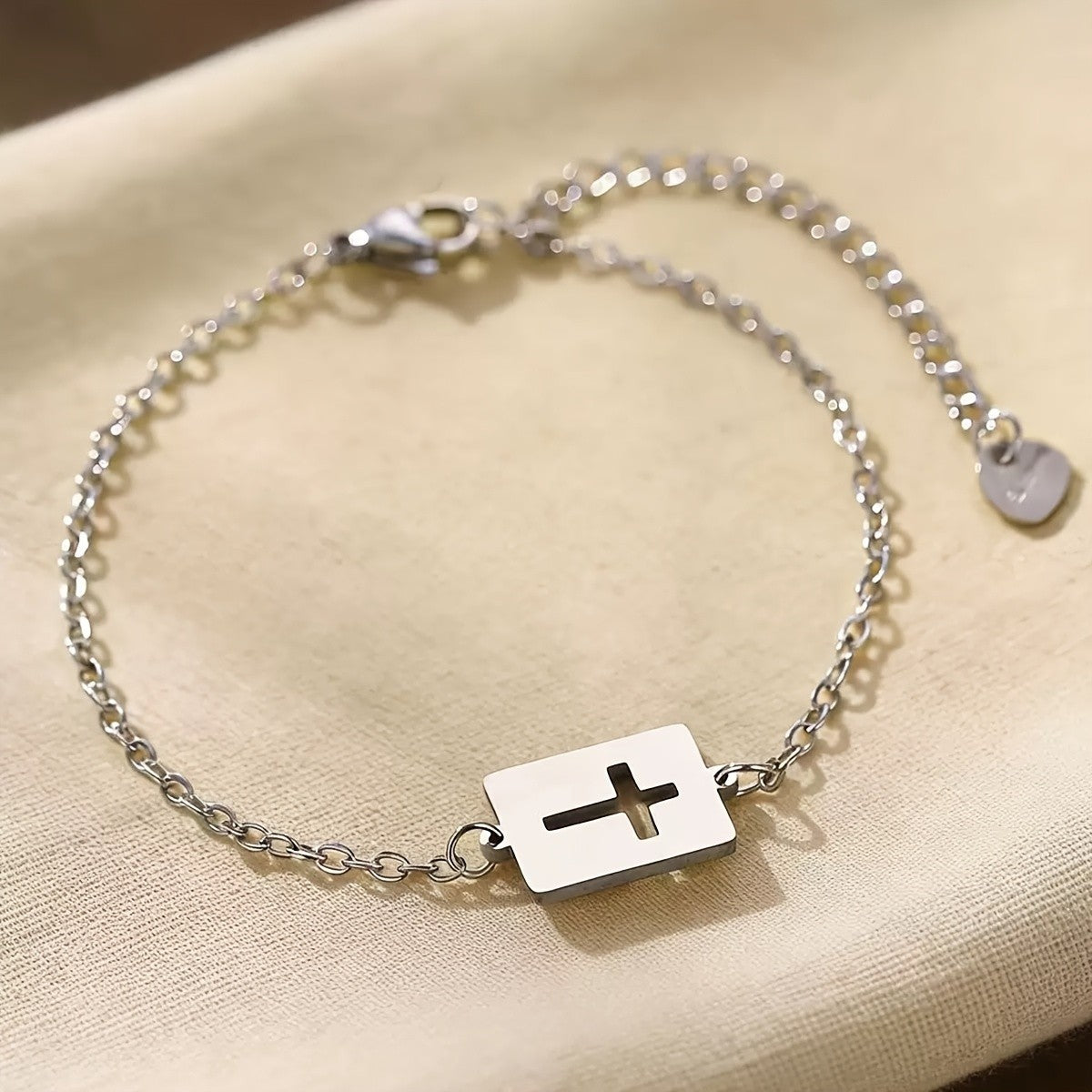 Square Cutout Cross Bracelet