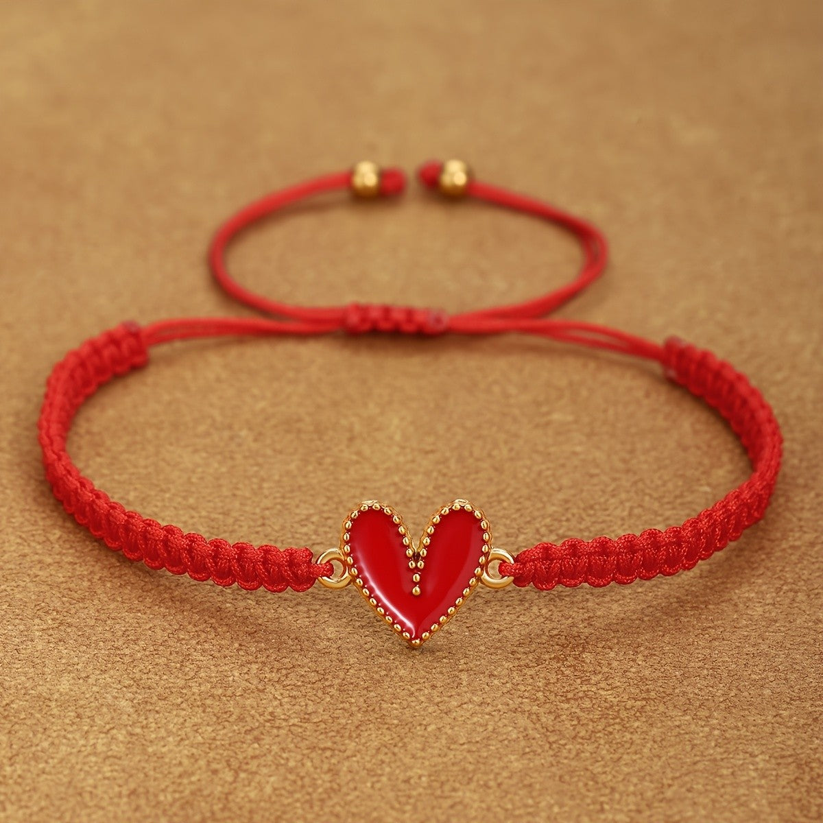 Enamel Heart Braided Bracelet