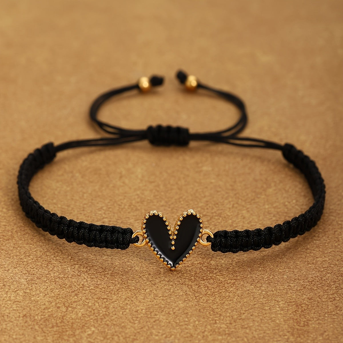 Enamel Heart Braided Bracelet