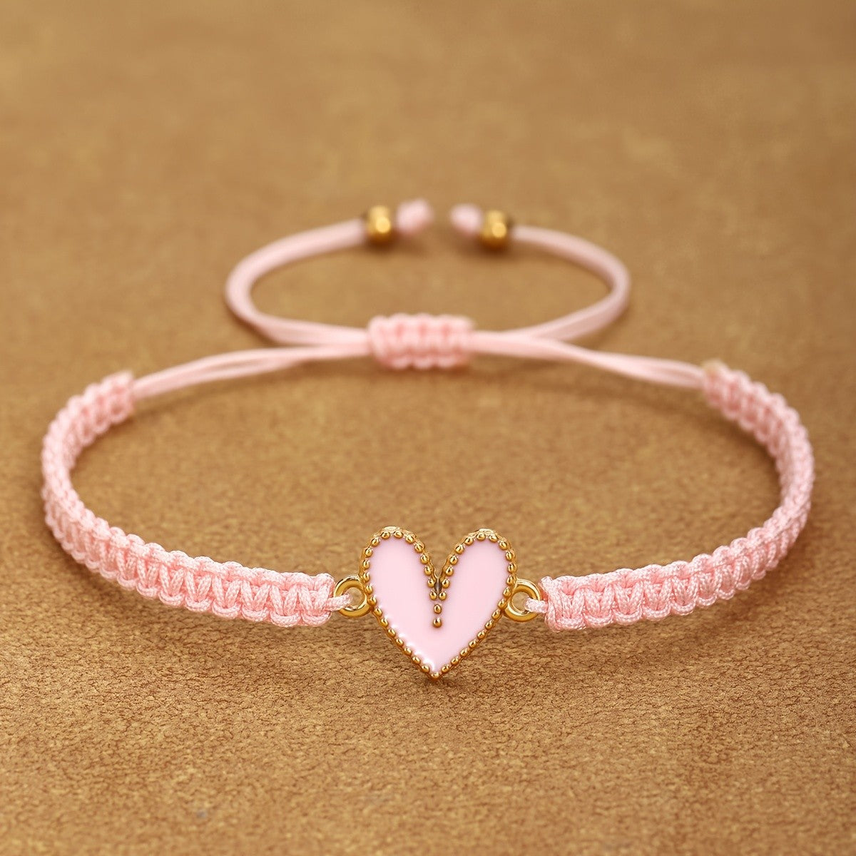 Enamel Heart Braided Bracelet