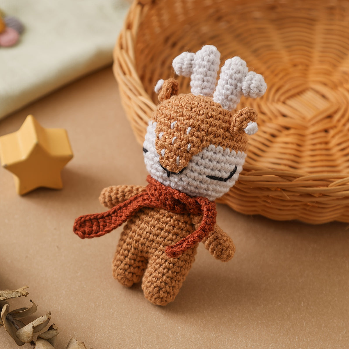 Handmade Crochet Reindeer Doll