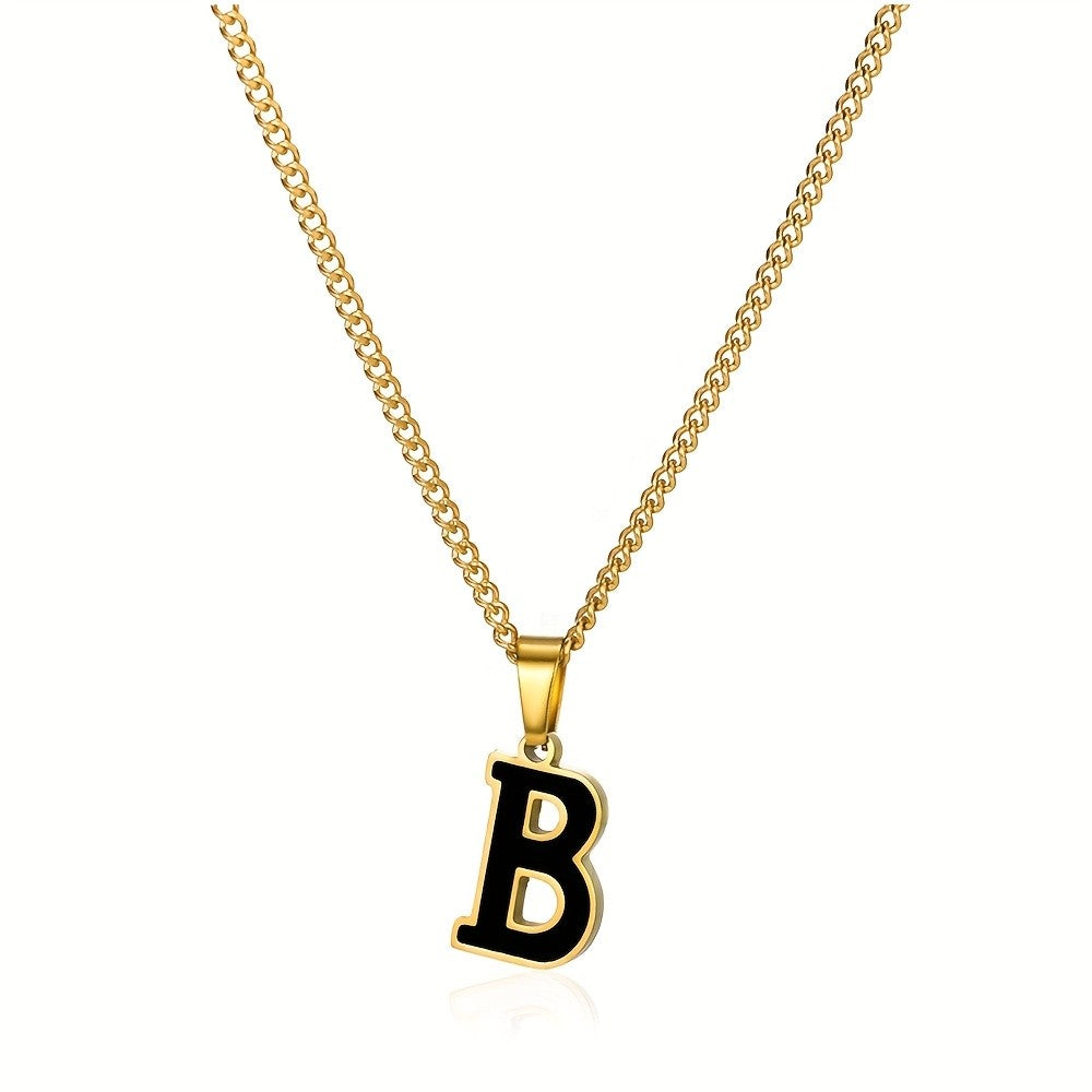 Bold Block Letter Initial Necklace
