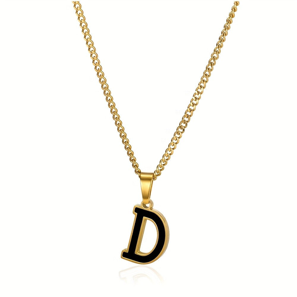 Bold Block Letter Initial Necklace