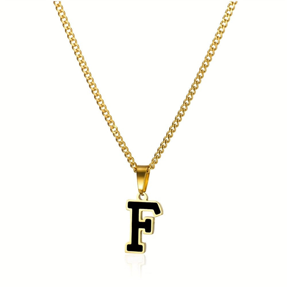 Bold Block Letter Initial Necklace