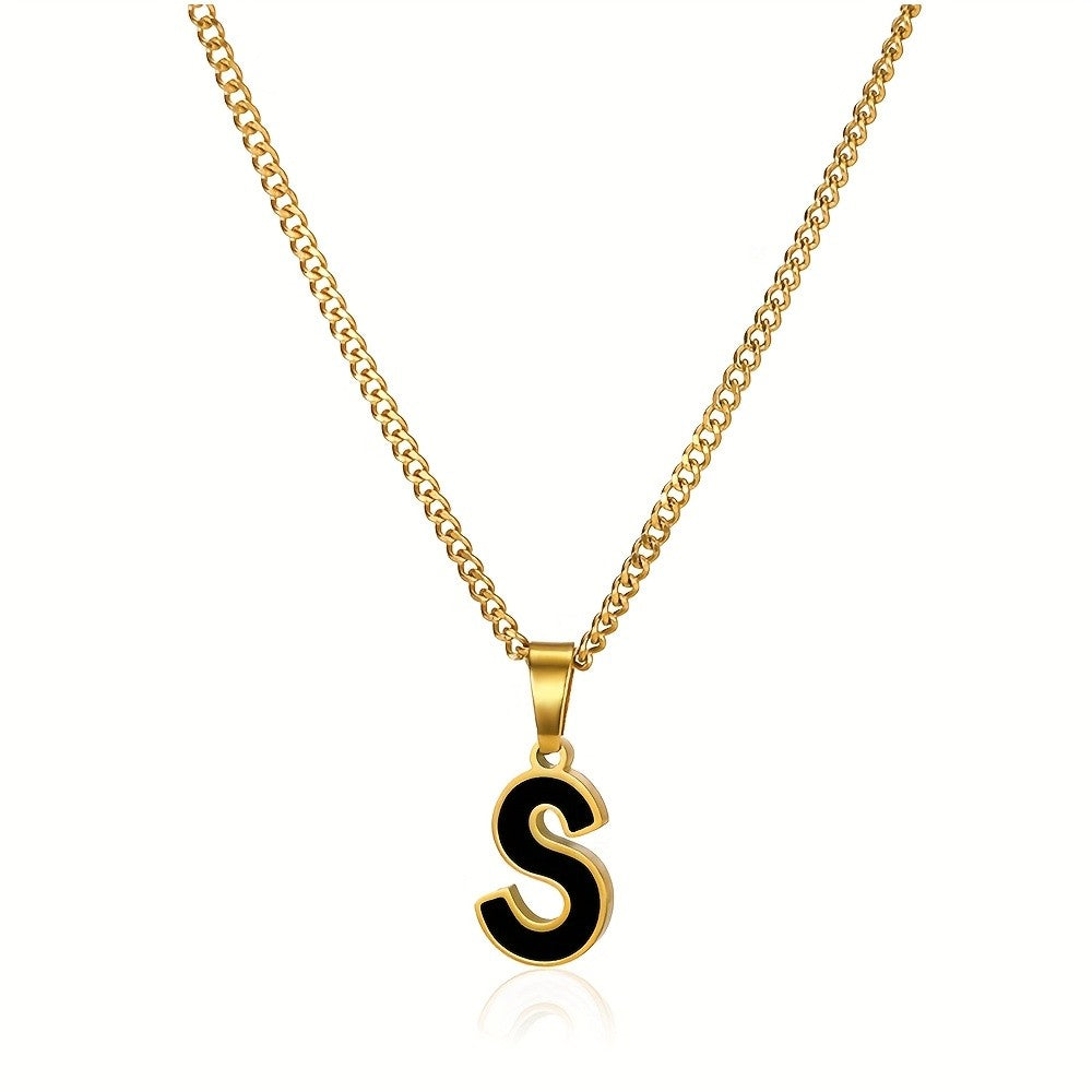 Bold Block Letter Initial Necklace