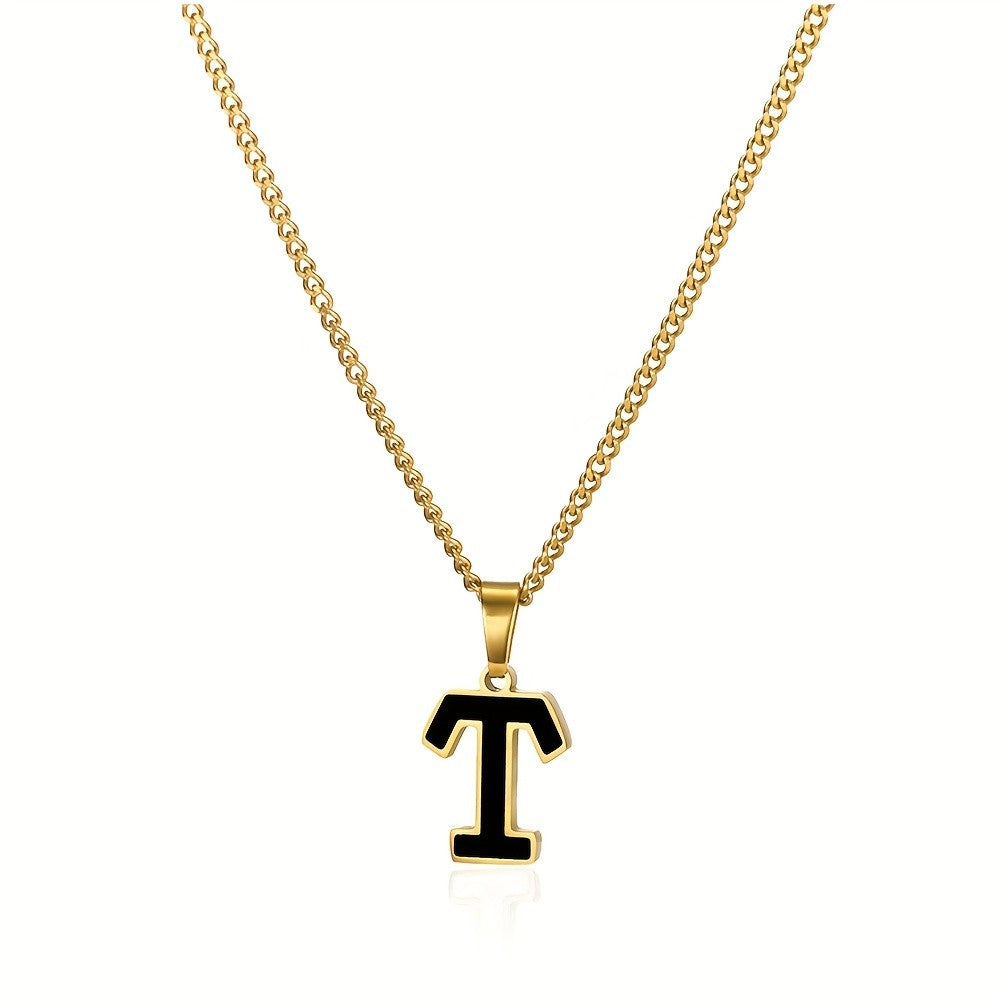 Bold Block Letter Initial Necklace