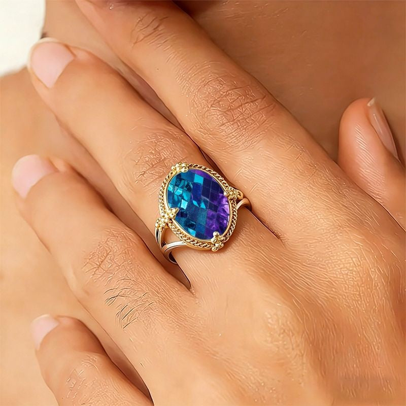 Oval Mosaic Glass Ring