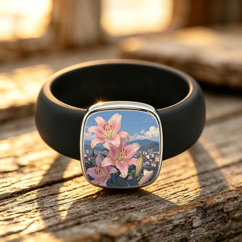 Pink Lily Square Ring