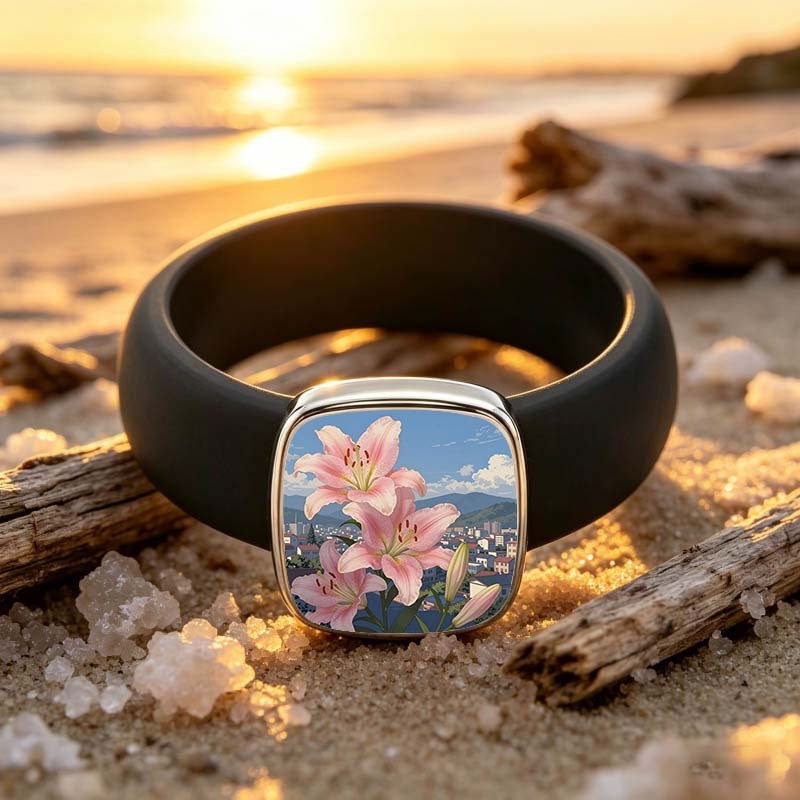 Pink Lily Square Ring