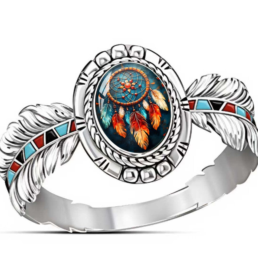 Dreamcatcher Oval Statement Ring