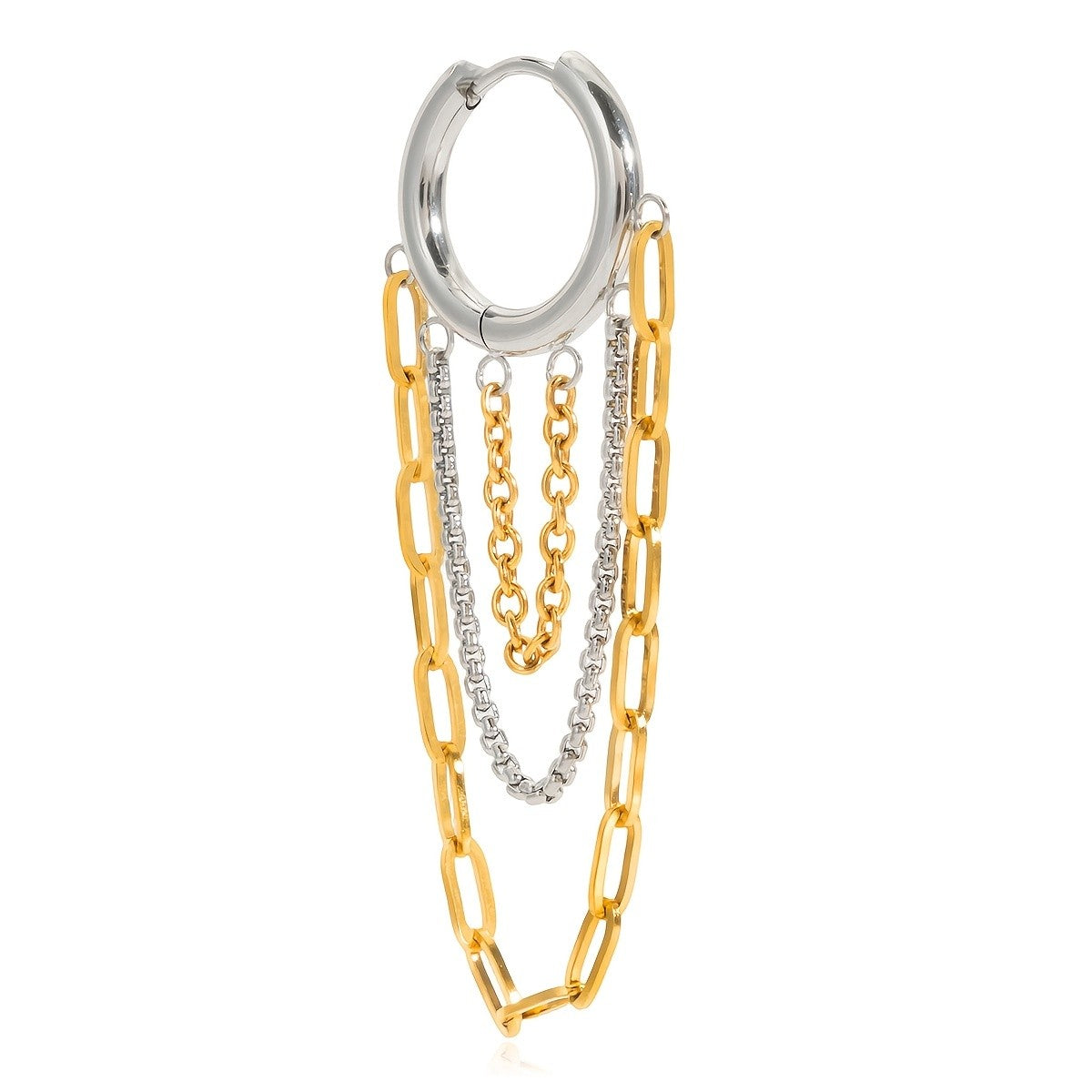 Hoop & Link Chain Drop Earrings