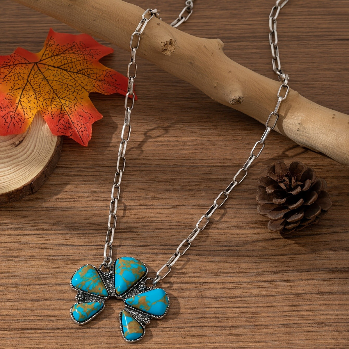 Turquoise Petal Cluster Pendant