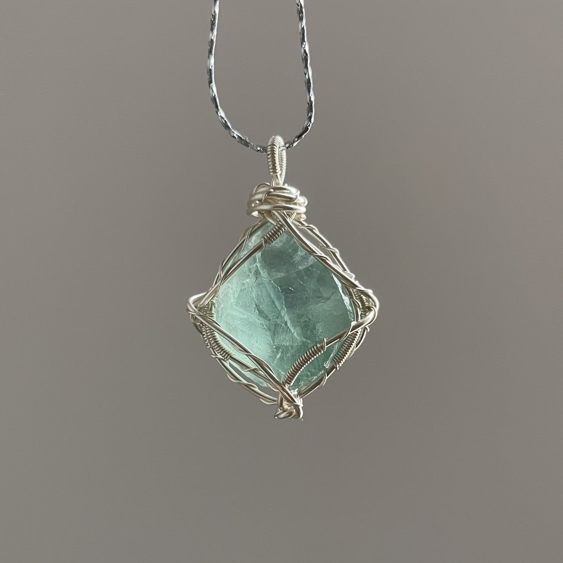 Iridescent Crystal Wire Wrap Necklace