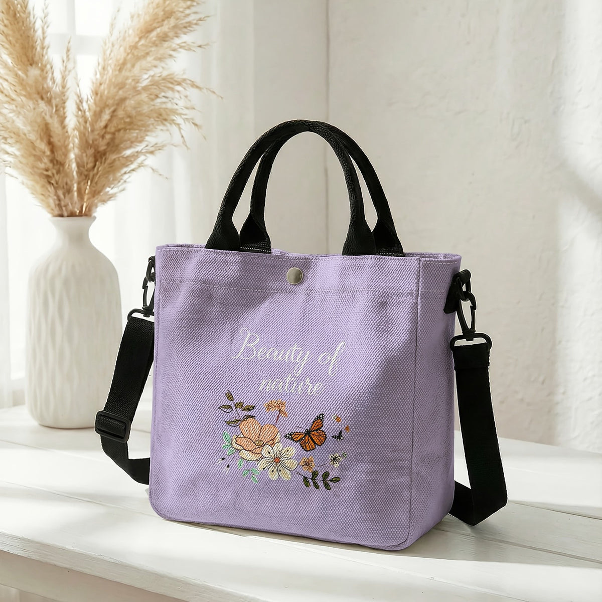 Floral Butterfly Tote Bag