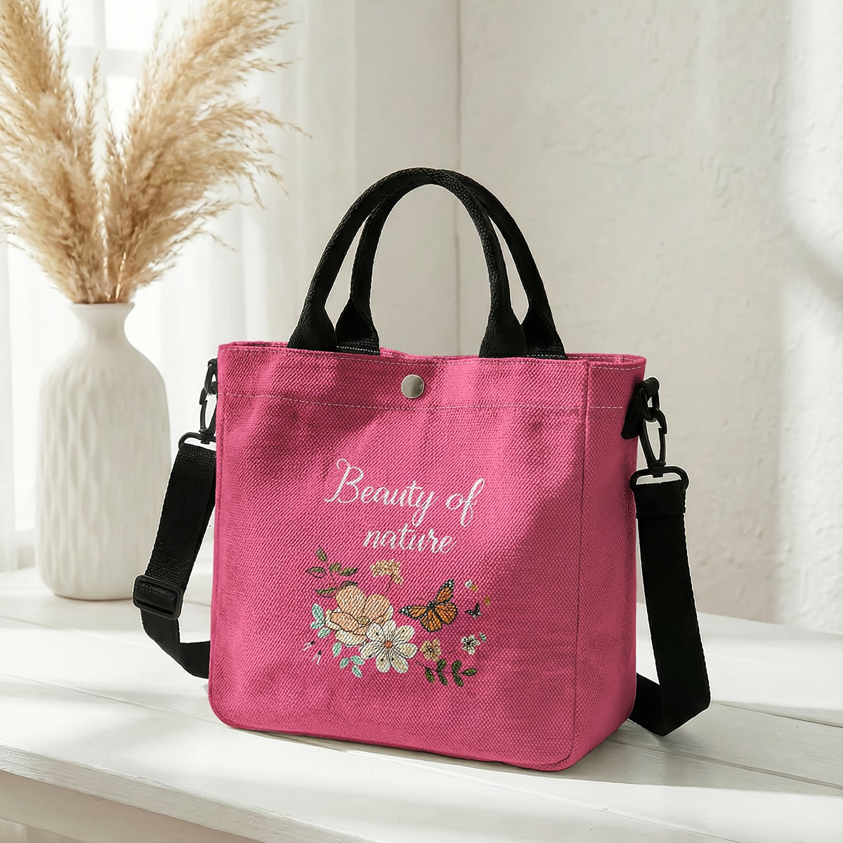 Floral Butterfly Tote Bag