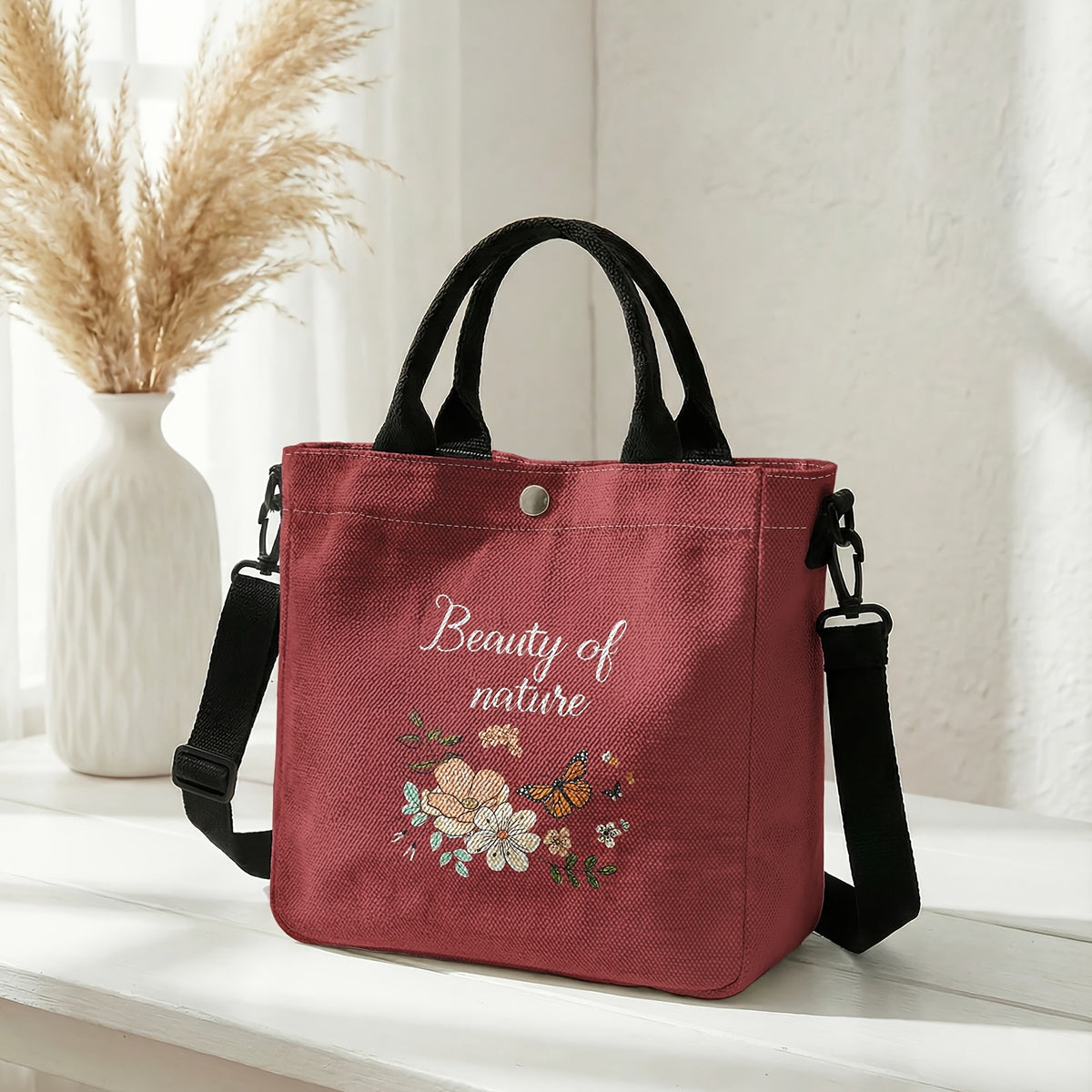 Floral Butterfly Tote Bag