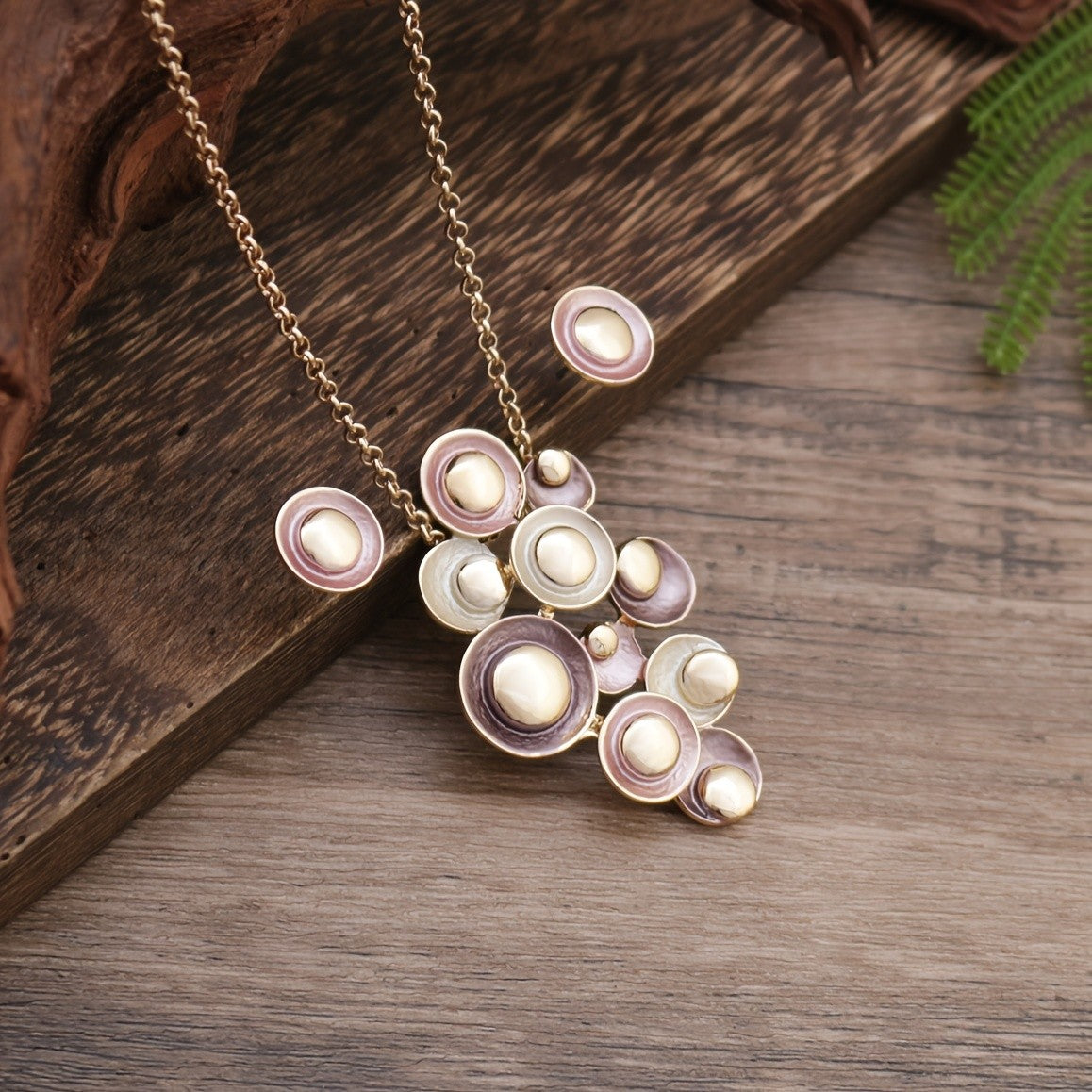 Morandi Disc Necklace & Earring Set