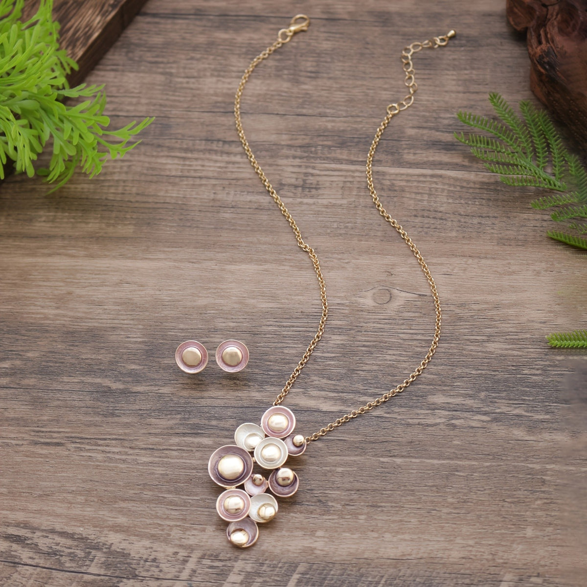 Morandi Disc Necklace & Earring Set