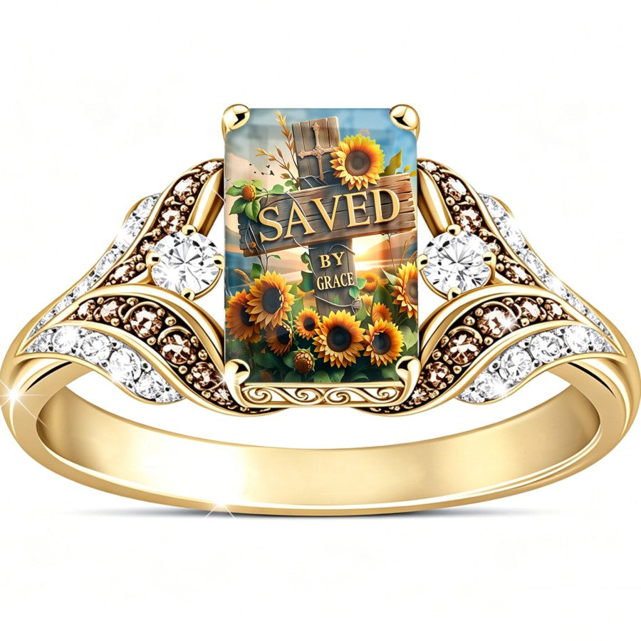 Sunflower Faith Rectangular Ring