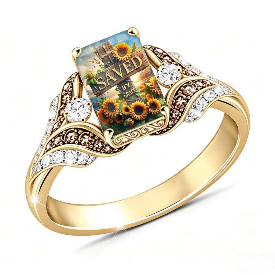 Sunflower Faith Rectangular Ring