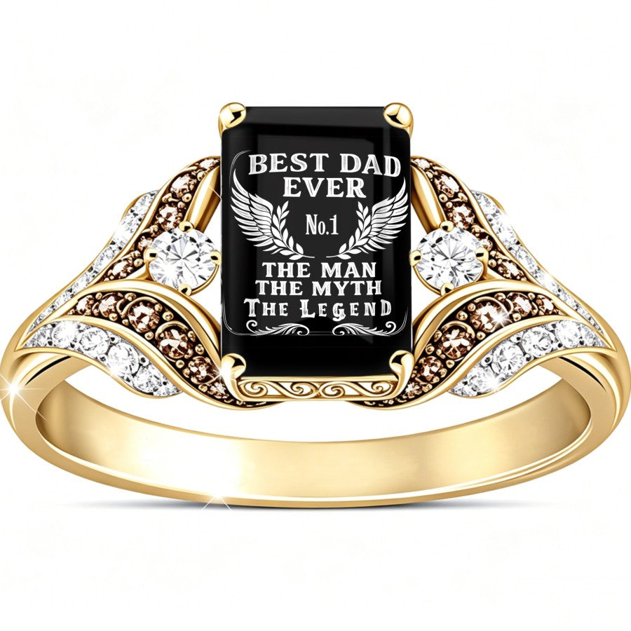 Best Dad Ever Square Ring