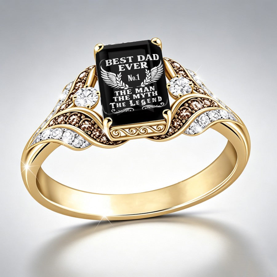 Best Dad Ever Square Ring