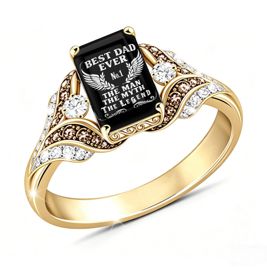 Best Dad Ever Square Ring