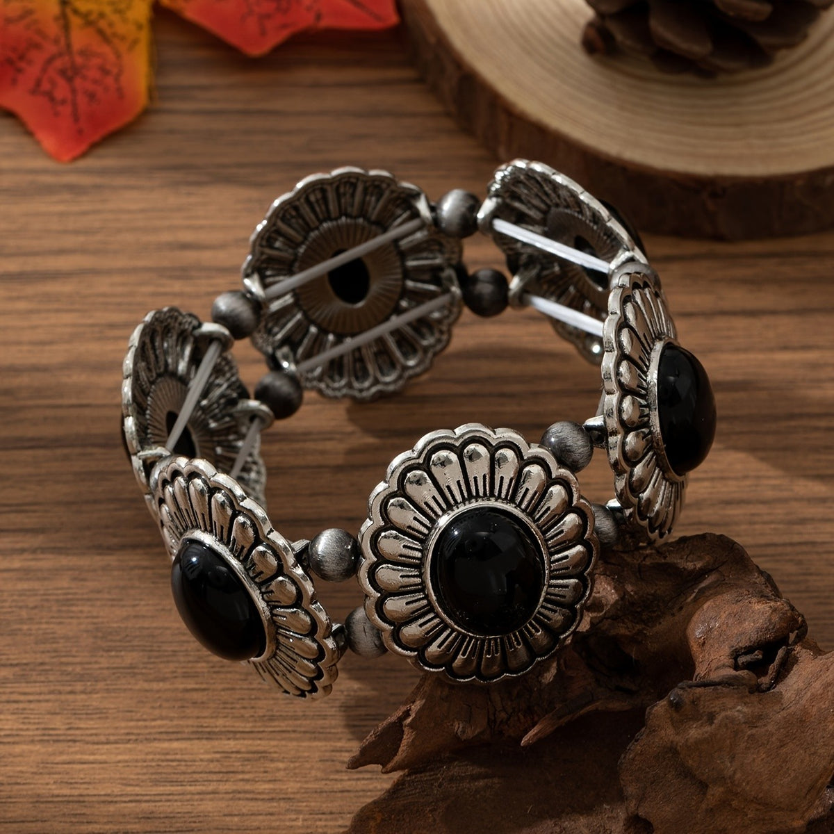 Turquoise Medallion Stretch Bracelet