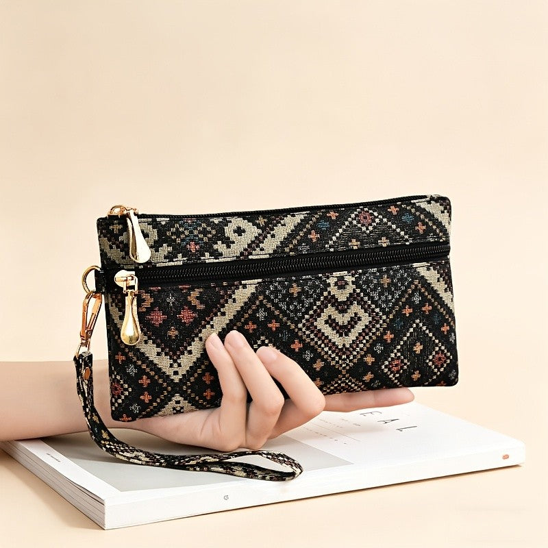 Green Geometric Wristlet