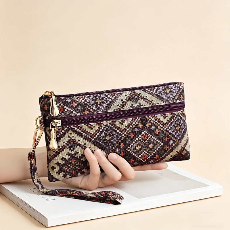 Green Geometric Wristlet
