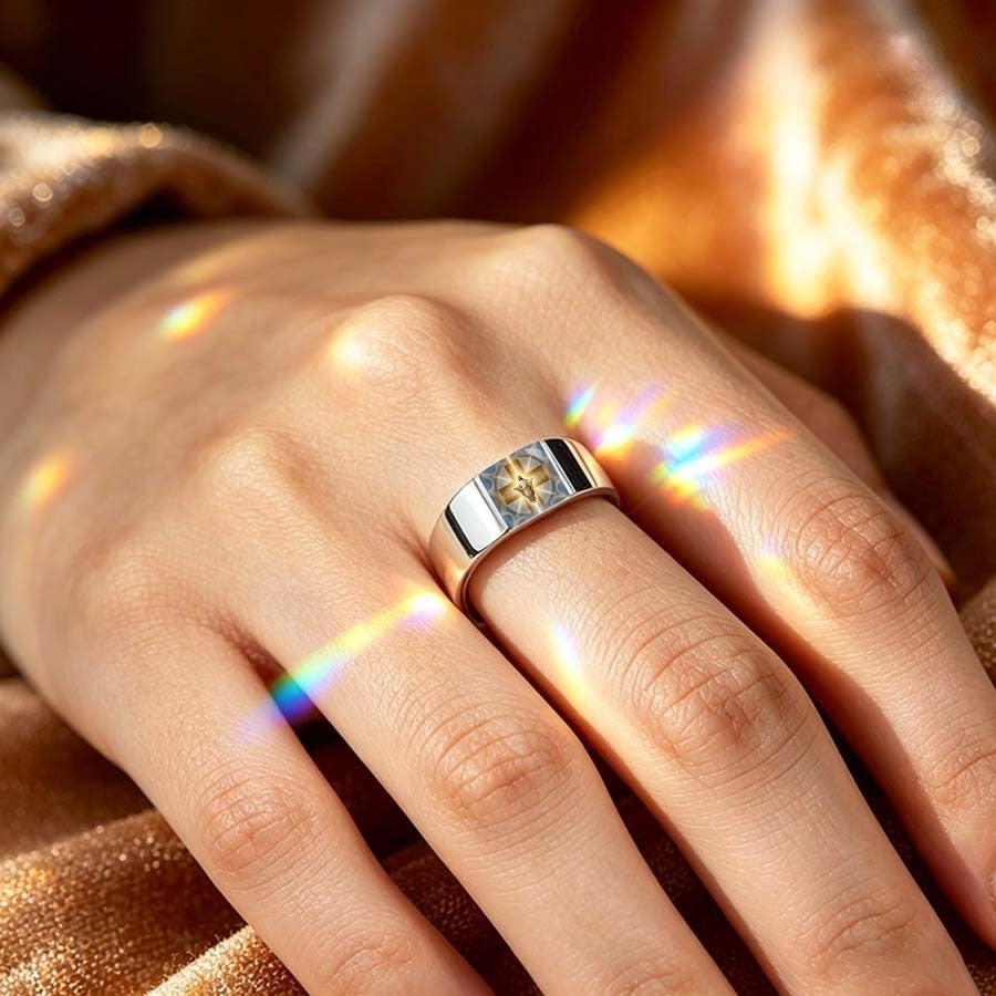 Jesus Cross Inlay Ring
