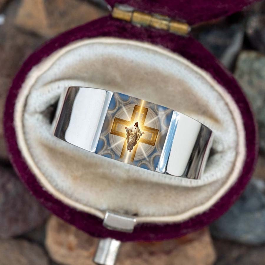 Jesus Cross Inlay Ring
