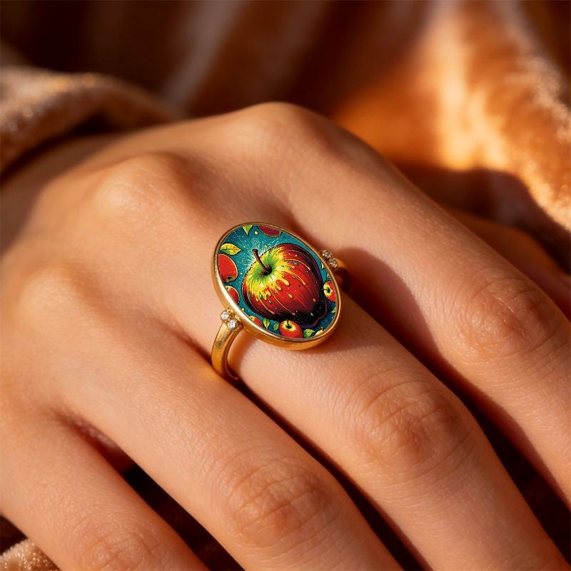 Colorful Apple Oval Ring
