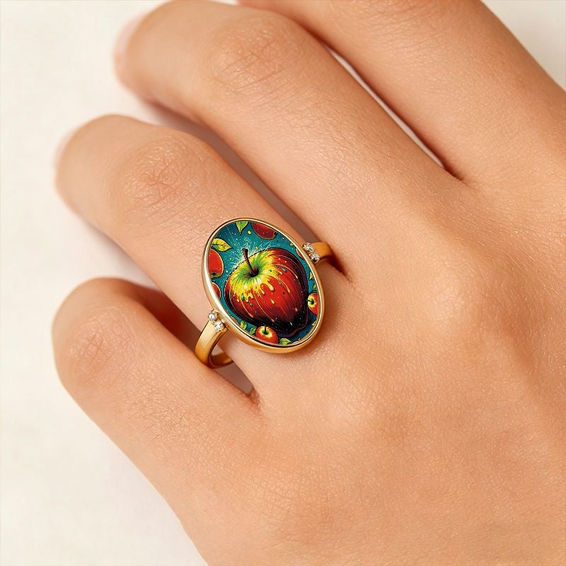 Colorful Apple Oval Ring