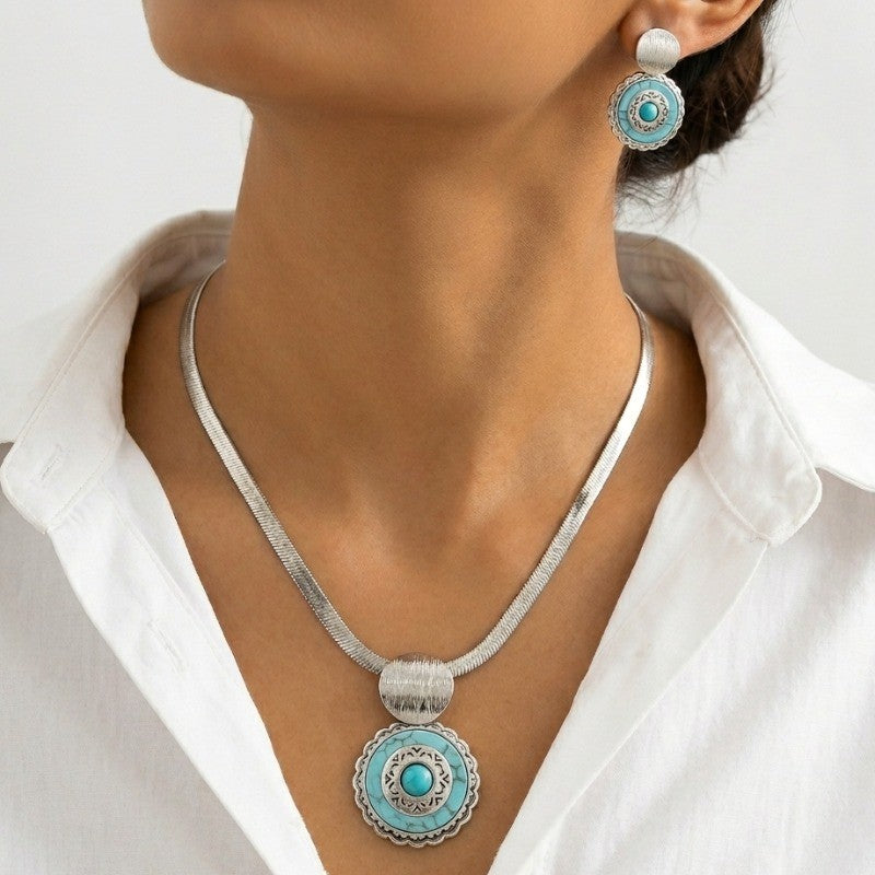 Turquoise Medallion Jewelry Set