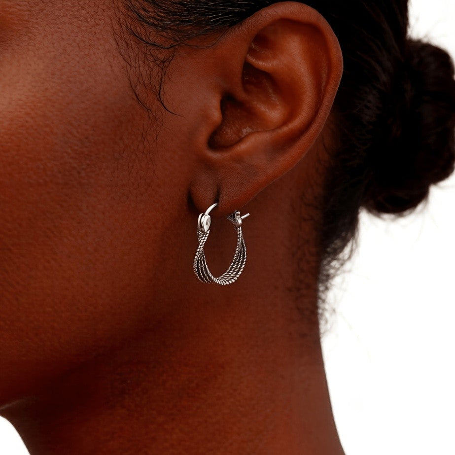 Woven Wire Hoop Earrings