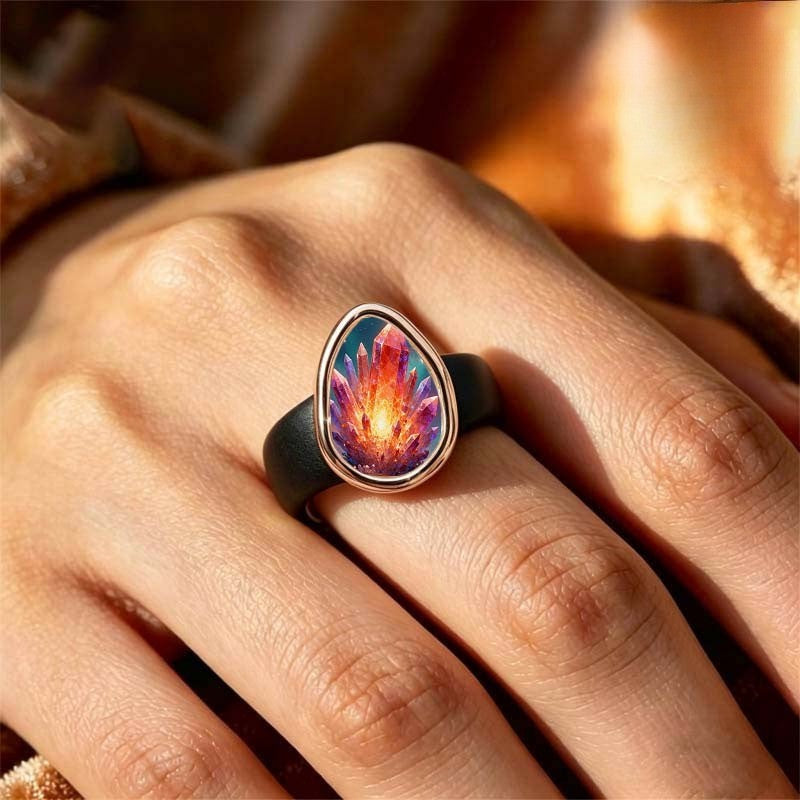 Radiant Crystal Geode Ring