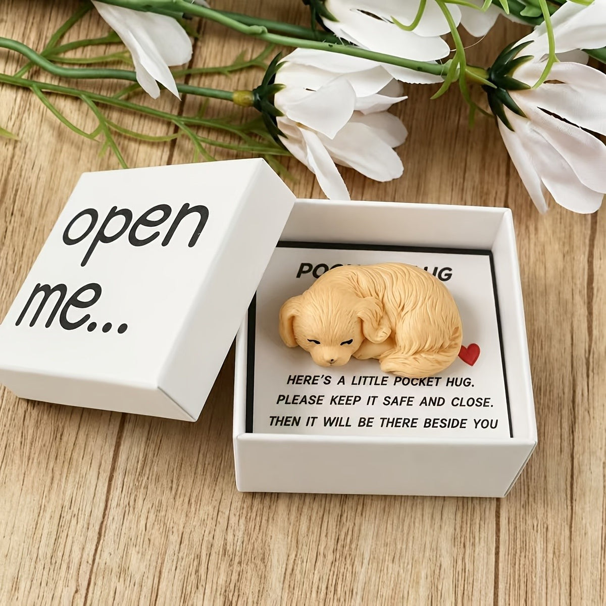 Sleeping Puppy Pocket Hug Box