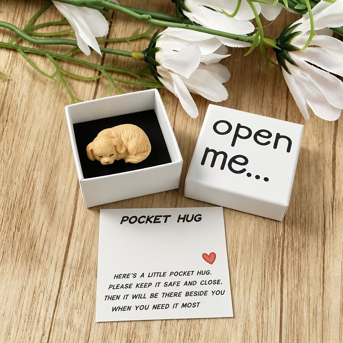 Sleeping Puppy Pocket Hug Box