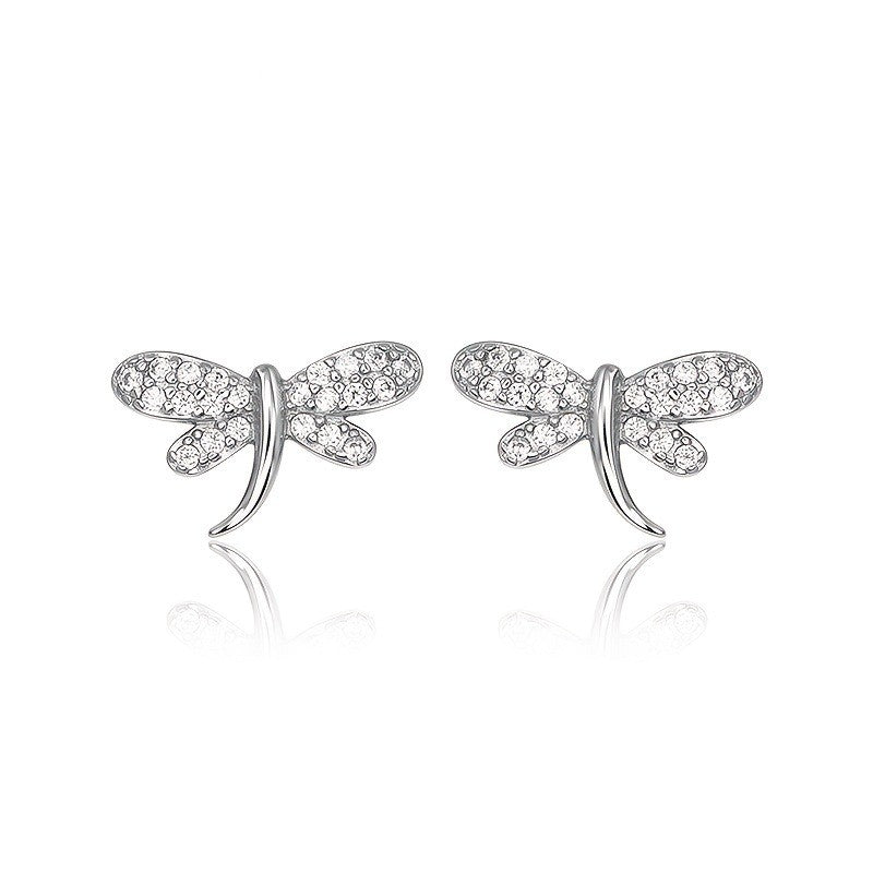 Crystal Dragonfly Stud Earrings