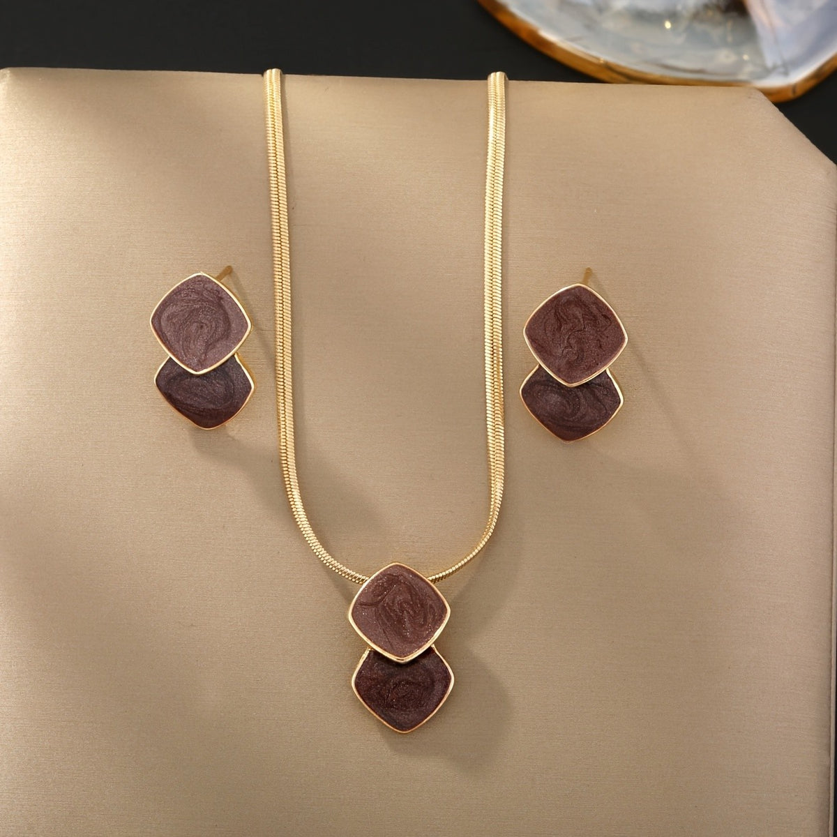 Marble Geometric Jewelry Set