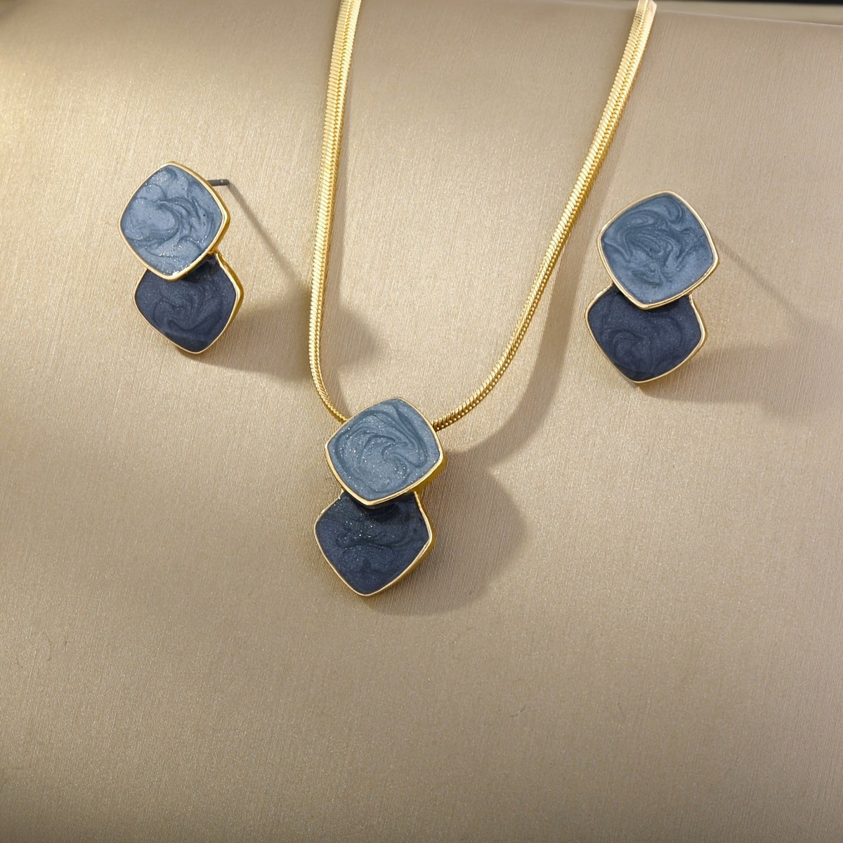 Marble Geometric Jewelry Set